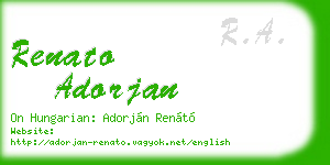 renato adorjan business card