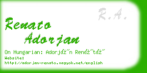 renato adorjan business card